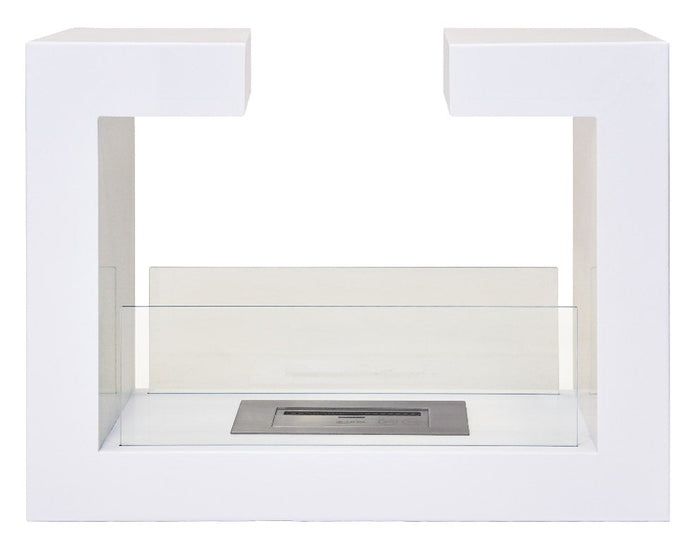 Camino a Bioetanolo da Pavimento 78x58x25 cm Omega Bianco