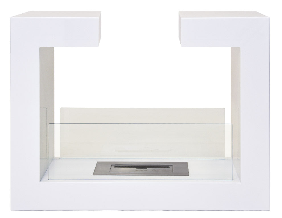 Camino a Bioetanolo da Pavimento 78x58x25 cm Omega Bianco