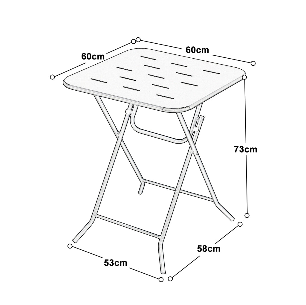 Set bistrot da giardino 60x60x73 cm; pieghevole 3 pezzi per 2 persone; acciaio verde