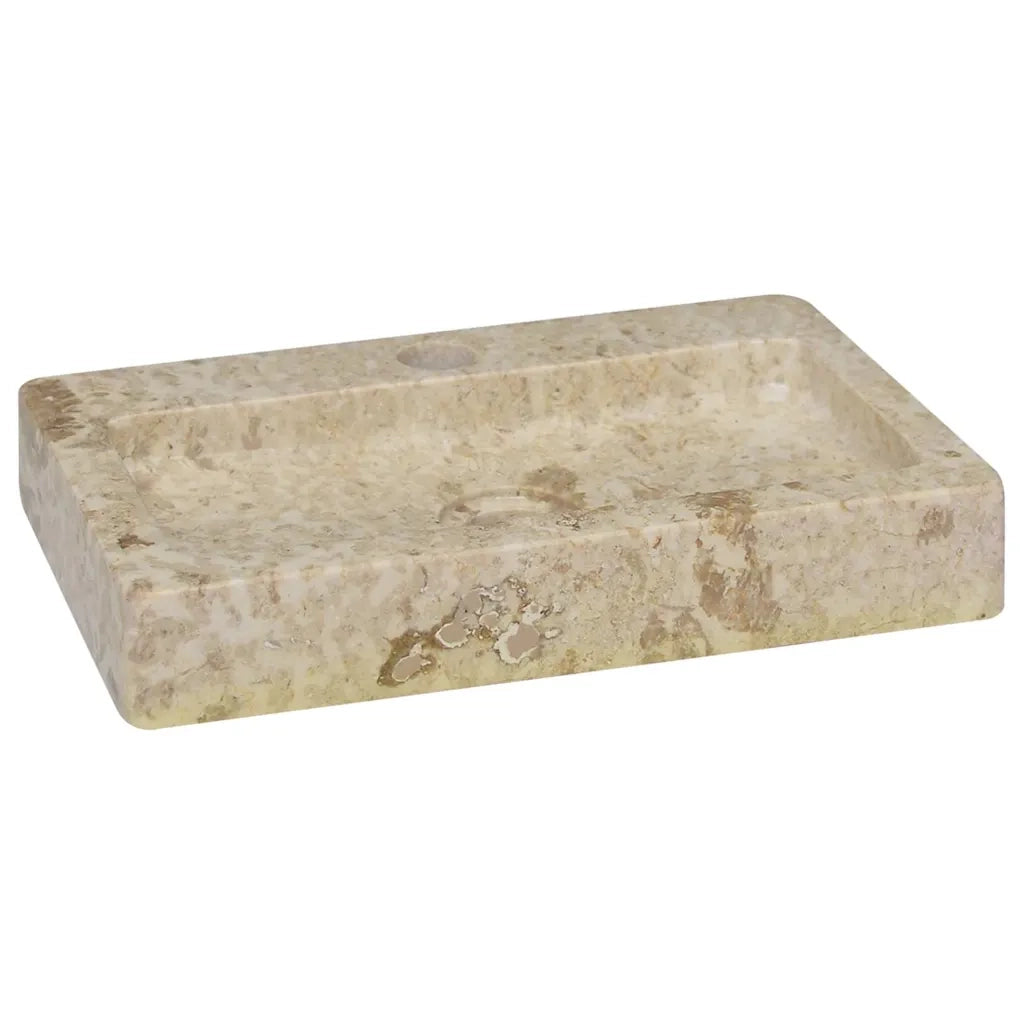 Lavello-Lavandino-Lavabo a Parete Crema 38x24x6,5 cm in Marmo