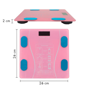 Bilancia Pesapersone Digitale Max 180 Kg in Vetro con App Bluetooth Rosa