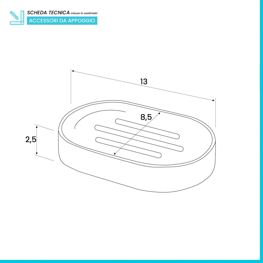 Porta sapone bagno grigio design tondo in plastica Pop
