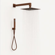 Set per doccia soffione quadro in acciaio inox 25x25 millimetri color oro rosa *** finitura- oro rosa, confezione 1