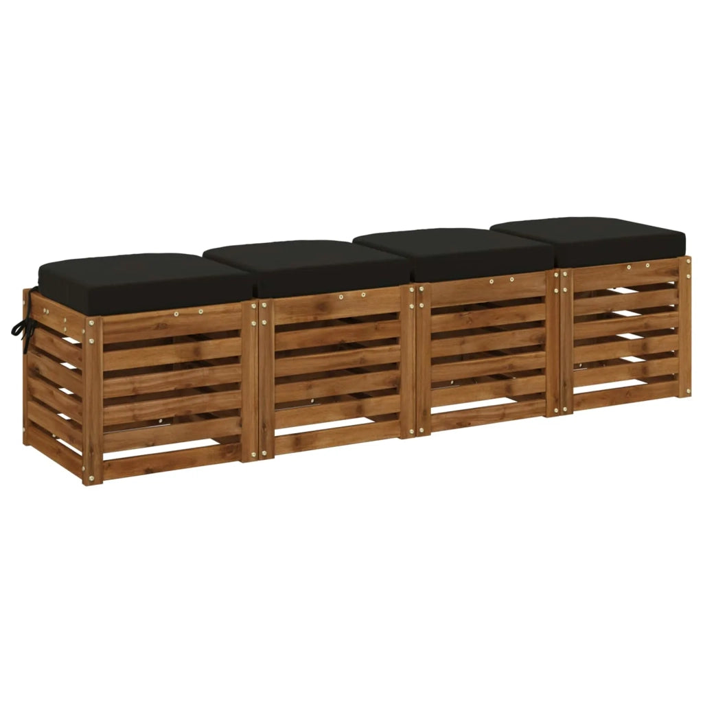 Cuscini per sedile a 4 pezzi SOEST 4 pcs 100% Poliestere Nero 945254