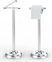 Supporto per carta igienica in alluminio a parete, WC in acciaio inossidabile, Supporto per carta igienica a doppia colonna rotante per bagno senza perforazione