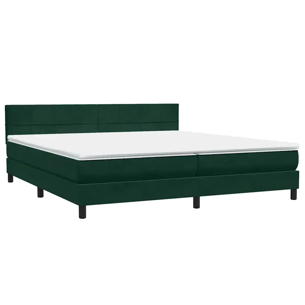 Giroletto a Molle con Materasso Verde Scuro 180x220 cm Velluto 3316272