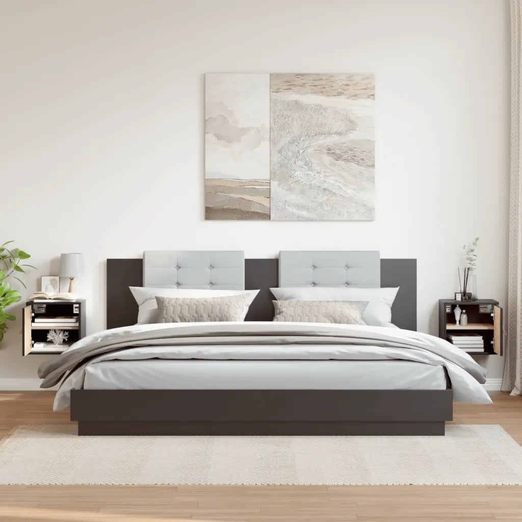Pensili 2pz Neri 31,5x30x30 cm in Legno Massello di Pino cod mxl 32746