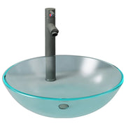 Lavabo da bagno diametro 42 cm con rubinetto e scarico a pulsante vetro temperato 02_0002852