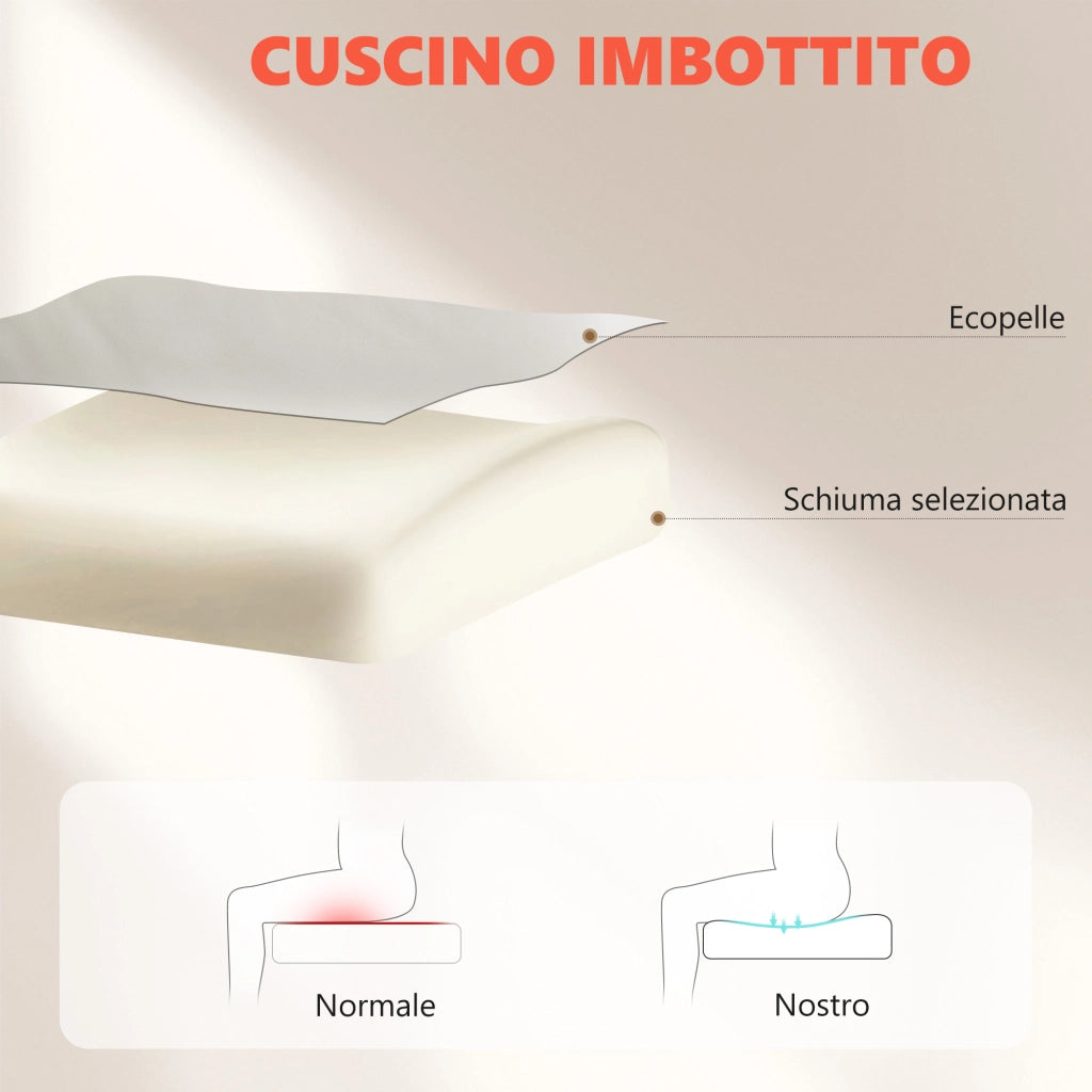 Poltrona Massaggiante Riscaldata Reclinabile con Poggiapiedi ¨C Zephmum ¨C Grigio Chiaro, Pelle PU