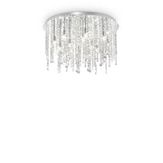 Plafoniera Classica Royal Metallo-Cristallo Cromo 12 Luci G9 3W 3000K Luce Calda