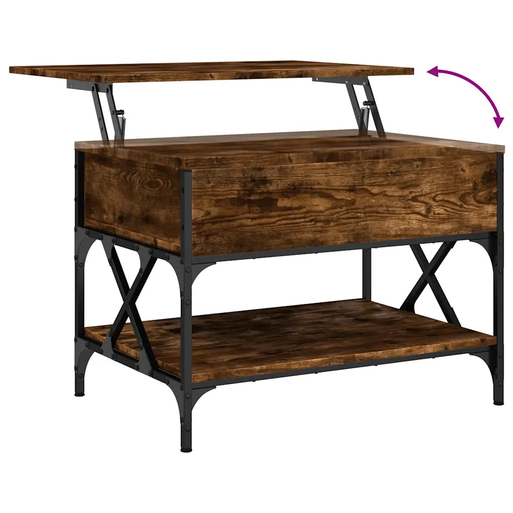 vidaXL Tavolino Salotto Rovere Fumo 70x50x50 cm Multistrato e Metallo