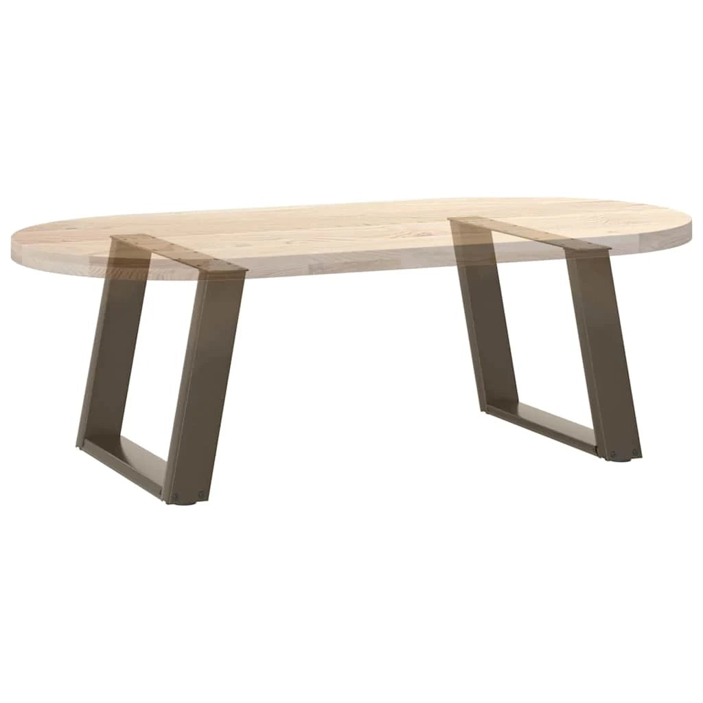 Set di 2 gambe regolabili per tavolino da caffè a forma di U 50 x 43 x 42 cm design moderno acciaio naturale 02_0057051