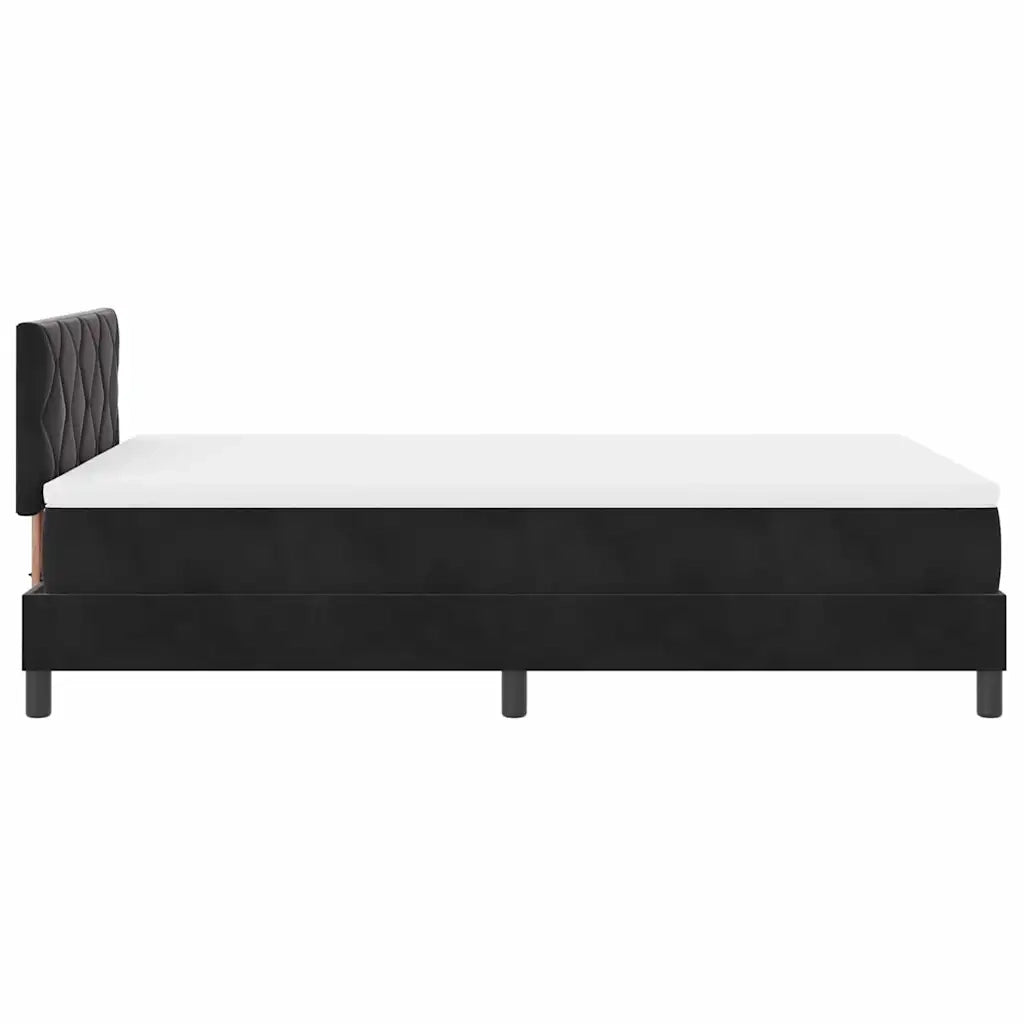 Letto a Sorgente LED con materasso Nero 120 x 190 cm Velluto 3342706