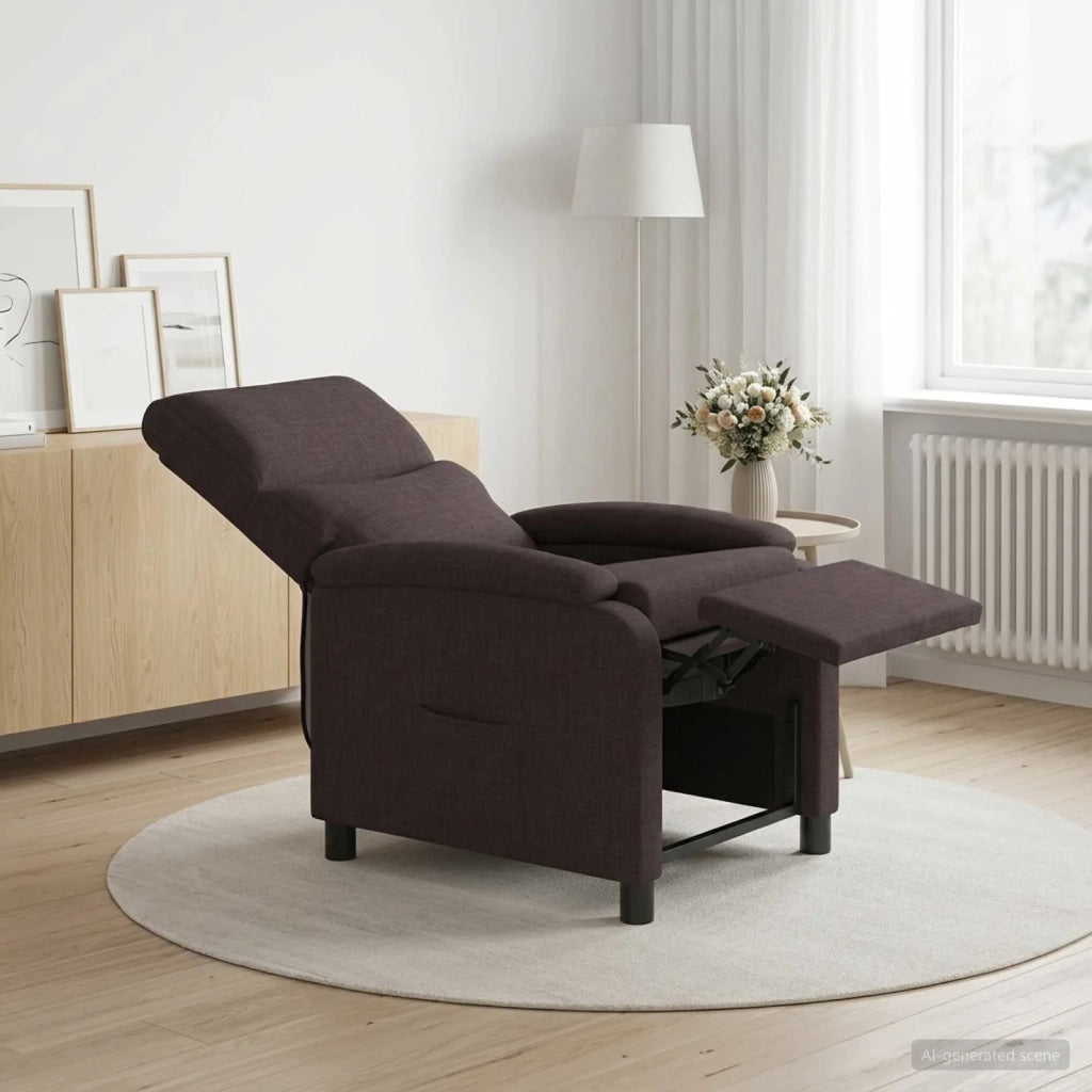 Divano Sedia-Poltrona reclinabile Marrone Scuro Tessuto 357339