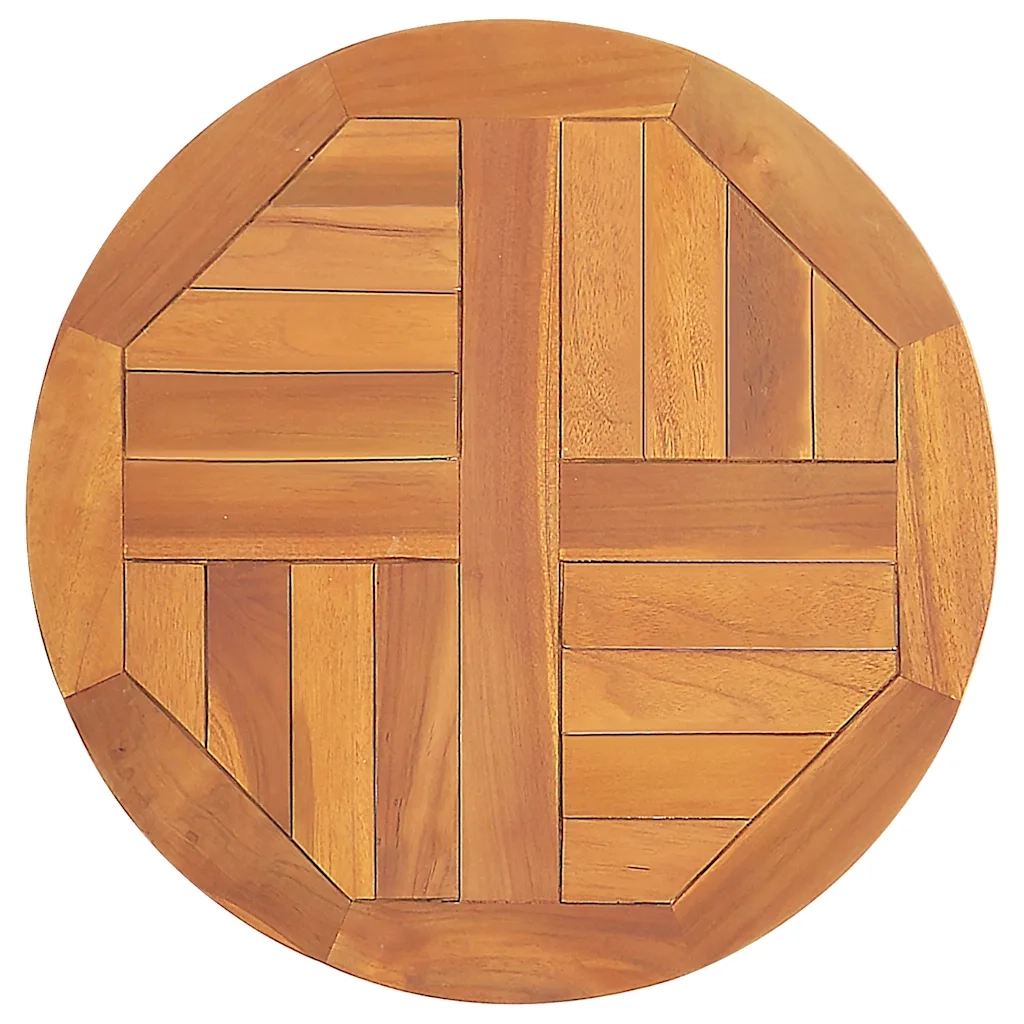 Piano Tavolo in Legno Massello di Teak Rotondo 2,5 cm 50 cm 316154