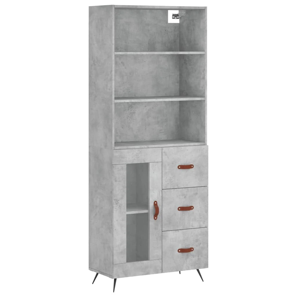 Buffet credenza cassettiera mobiletto mobile contenitore organizer cucina soggiorno salotto alto 69,5 x 34 x 180 cm legno ingegnerizzato grigio 02_0034615