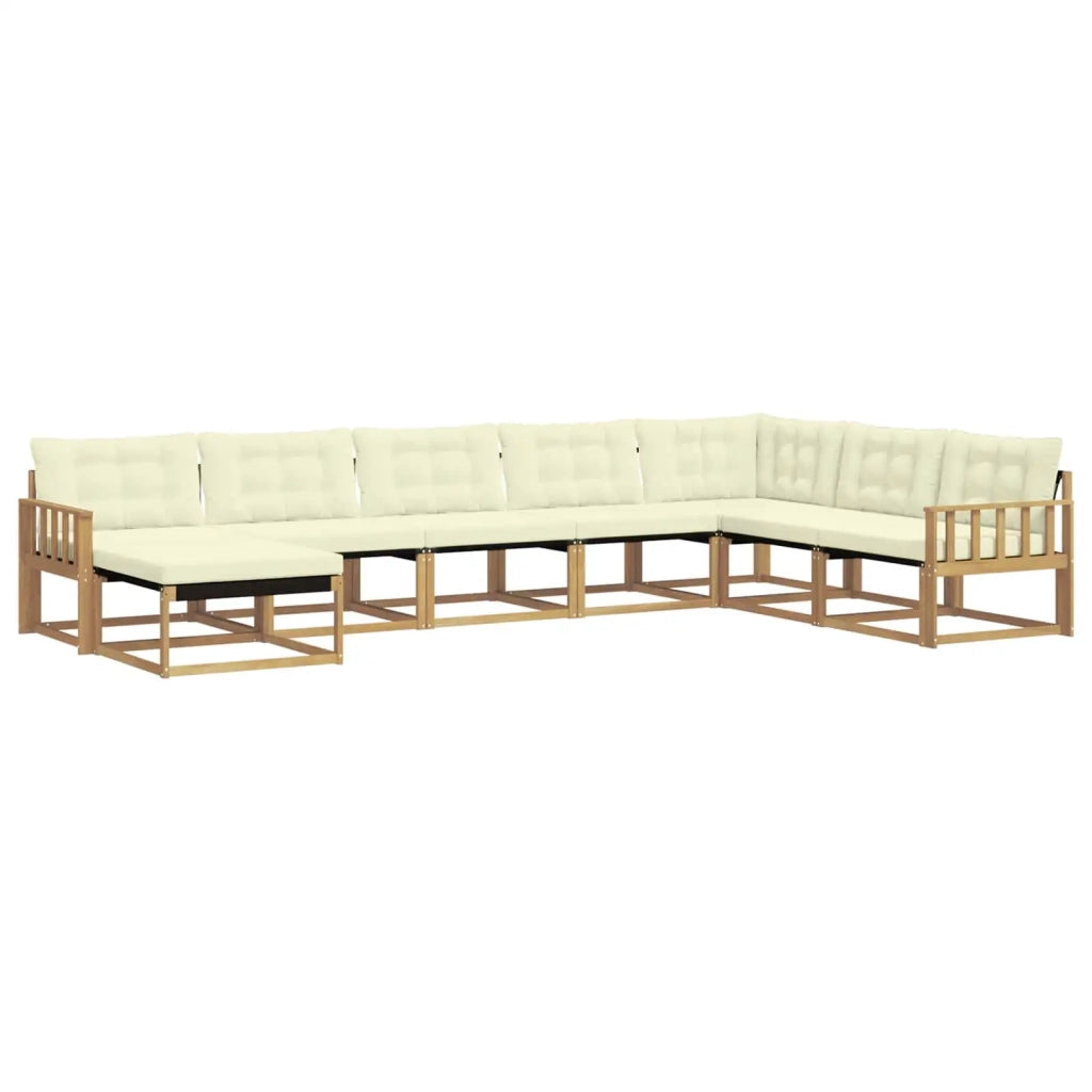 Set di divani da esterno con cuscino 8 pcs Bianco e Crema 3388968