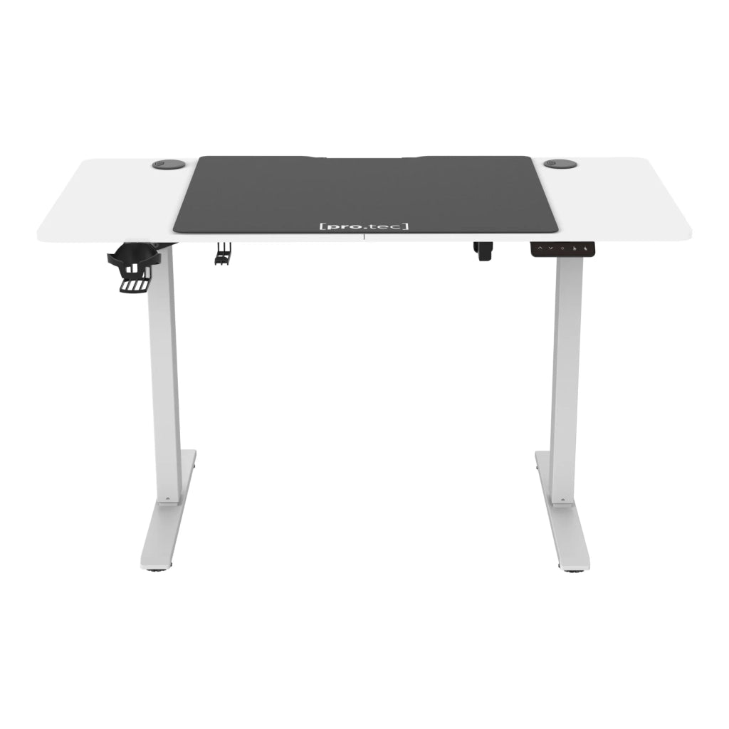 Scrivania/postazione di lavoro regolabile elettricamente in altezza con 4 ruote 120 x 60 cm bianco 03_0009079