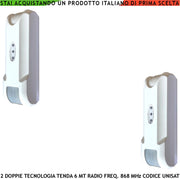 Sensori Allarme Finestra Doppia Tecnologia a Tenda 2 Pezzi Copertura 6 Metri Frontali Profon. 1,8 MT look down Radio Freq. 868 MHz Bidirezionale Codifica UNISAT