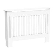Copritermosifone a Doghe in MDF per Casa e Ufficio, 112x19x81 cm, Bianco
