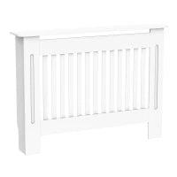 Copritermosifone a Doghe in MDF per Casa e Ufficio, 112x19x81 cm, Bianco
