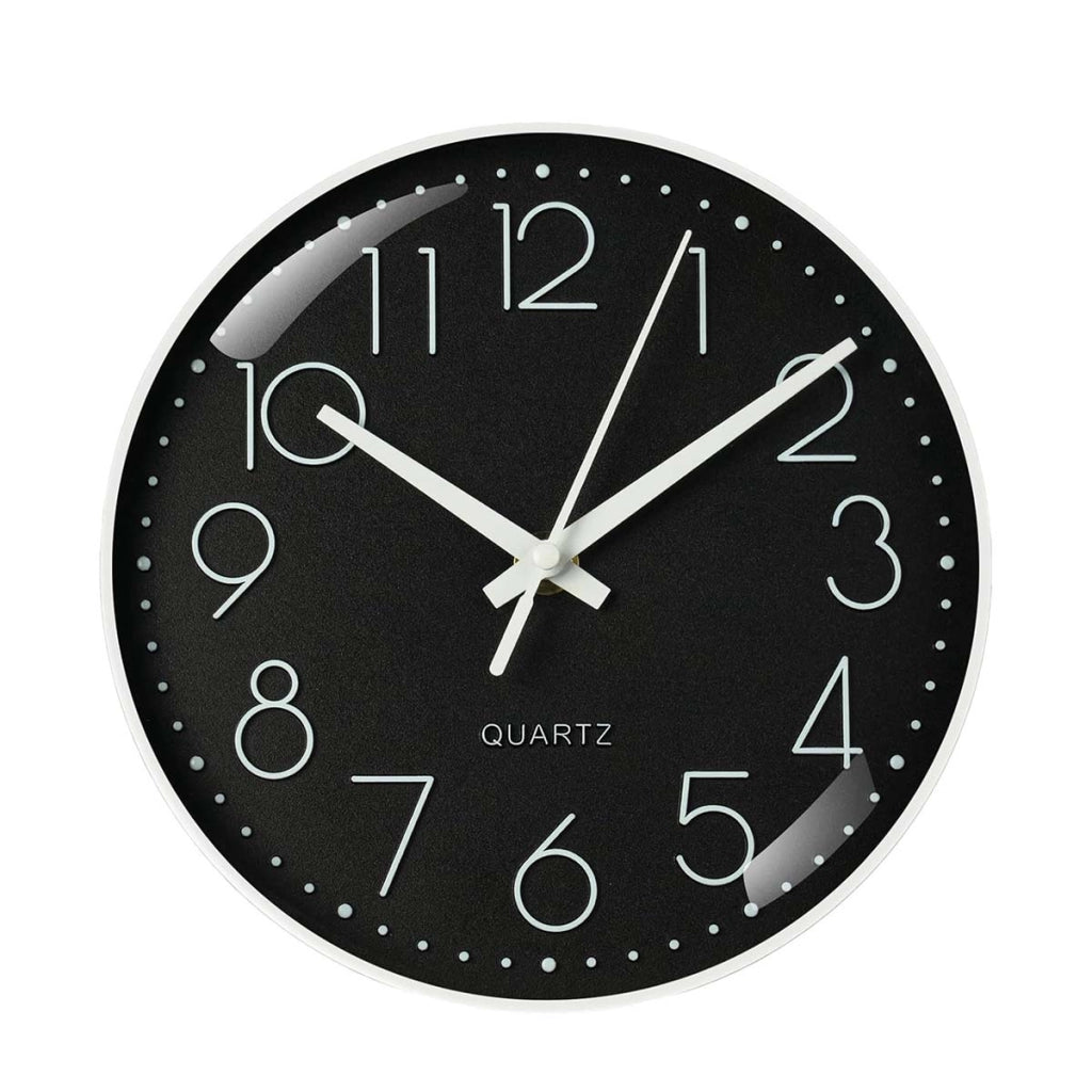 Orologio da parete silenzioso moderno da 21 cm per ufficio o soggiorno Nero Avizar