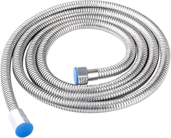 Doucheslang in Acciaio Inossidabile - 3 Metri - Badslang Anti-kink Universale - Flexibile - Connesso a G1/2" - Finitura a Cromatura - Slang Flexibile per Doccia e Maniglia Doccia - Rubinetto