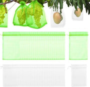 50 sacchi di protezione per frutta con cordoncino - bianco + verde limone - riutilizzabili