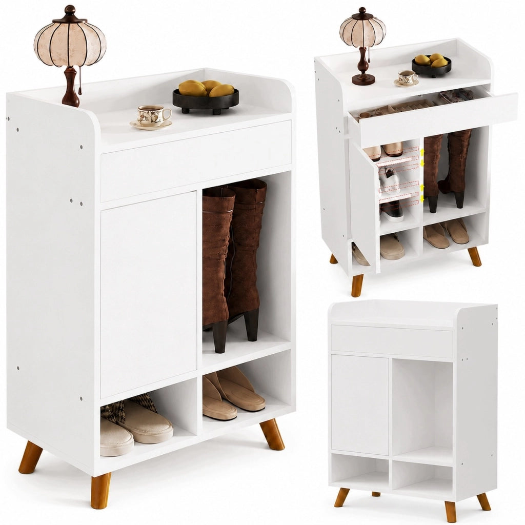 Mobile bianco capiente per scarpe con cassetto da 60 cm