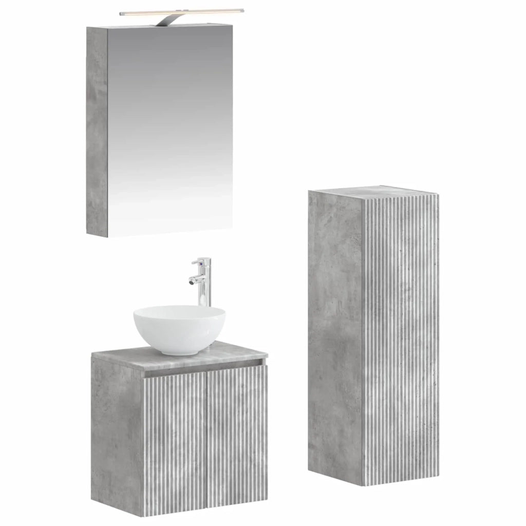 Set di mobili per il bagno 4 pcs Grigio Cemento 3407410