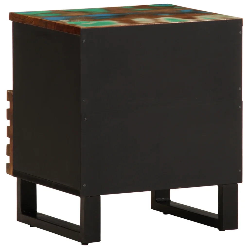 Comodini 2pz-Set di 2 Tavolino da notte 40x34x46 cm in Legno Massello di Recupero