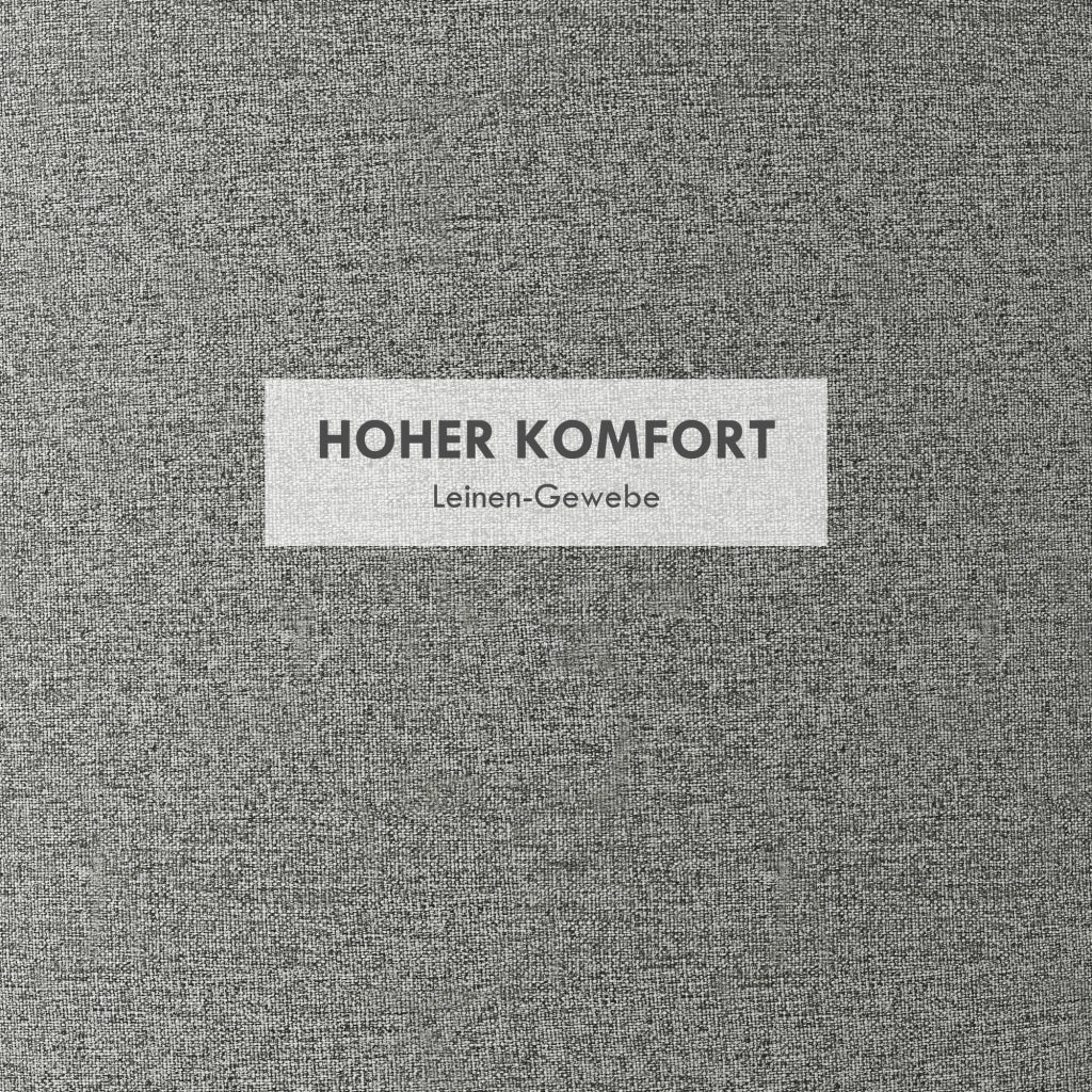 POUF Contenitore Rotondo 56x56x42 cm Grigio Effetto Lino MDF
