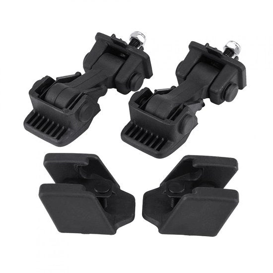 Set di Bloccaggio del Parabrezza a Motore da 2 - Palini di Sicurezza - Attacchi - Metallo/Plastica - Nero - Per TJ 1997-2006 - Bloccaggio del Parabrezza
