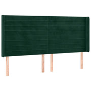 Testiera | Testata ad Orecchio Verde Scuro 203x16x118/128 cm in Velluto