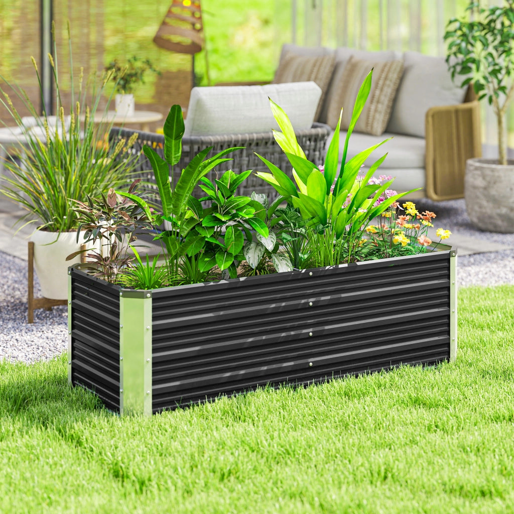 Vaso da giardino in acciaio per piante ¨C zephmum ¨C carbone grigio 125x47x44 cm