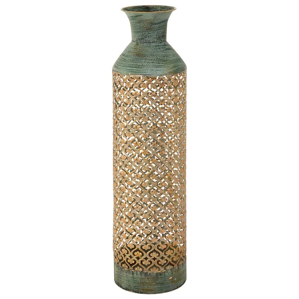 Vaso in metallo blu 18x18x69,5h