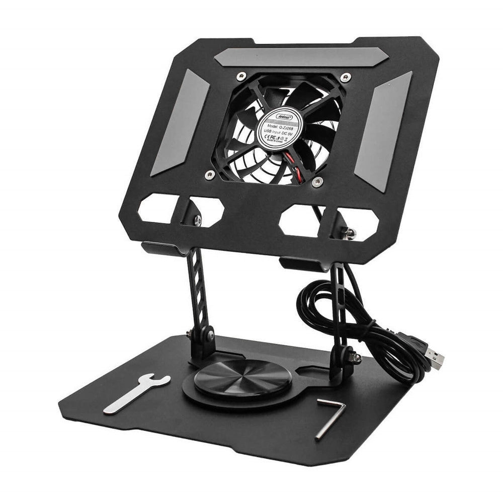 Trade Shop - Supporto Regolabile Per Smartphone Tablet Con Ventola Raffreddamento Rotazione 360° Q-zj268 -