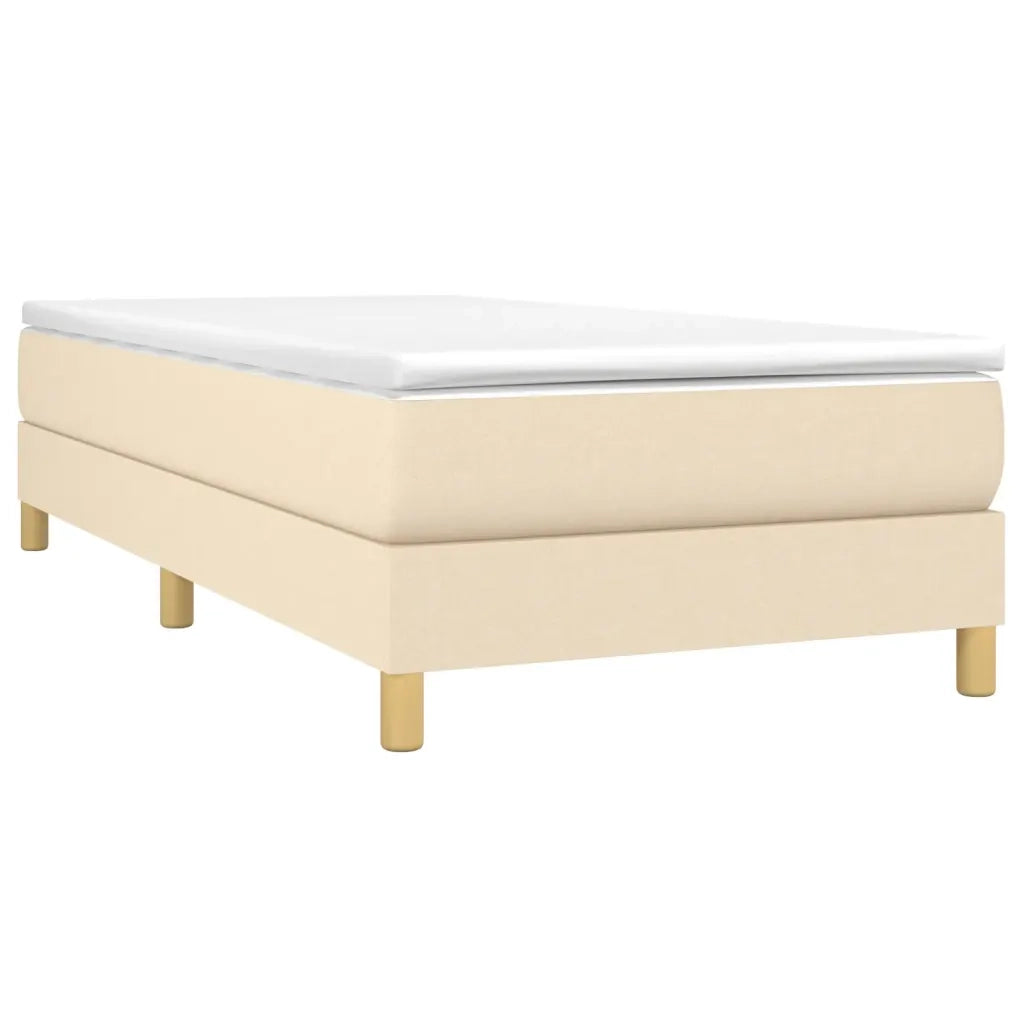 Struttura Letto a Rete a Molle-Giroletto Crema 90x190 cm in Tessuto 653974