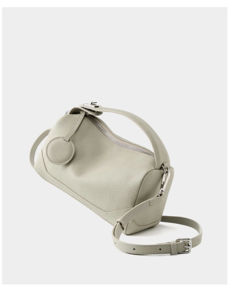 Borsa a tracolla da donna in vera pelle beige