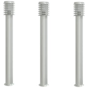 Lampade da Terra per Esterni 3 pz Argento 110cm in Acciaio Inox CFW7781072