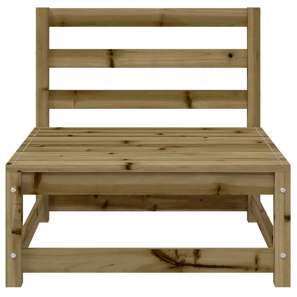 Divano Giardino Senza Braccioli con Poggiapiedi-Sofa da Giardino-Divanetto da esterno Pino Impregnato 217061