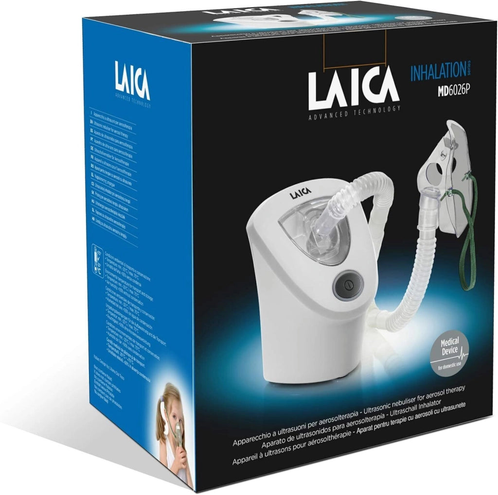 Laica MD6026P Aerosol a Ultrasuoni Portatile per Adulti e Bambini 0,4 ml-min 40 dB colore Bianco