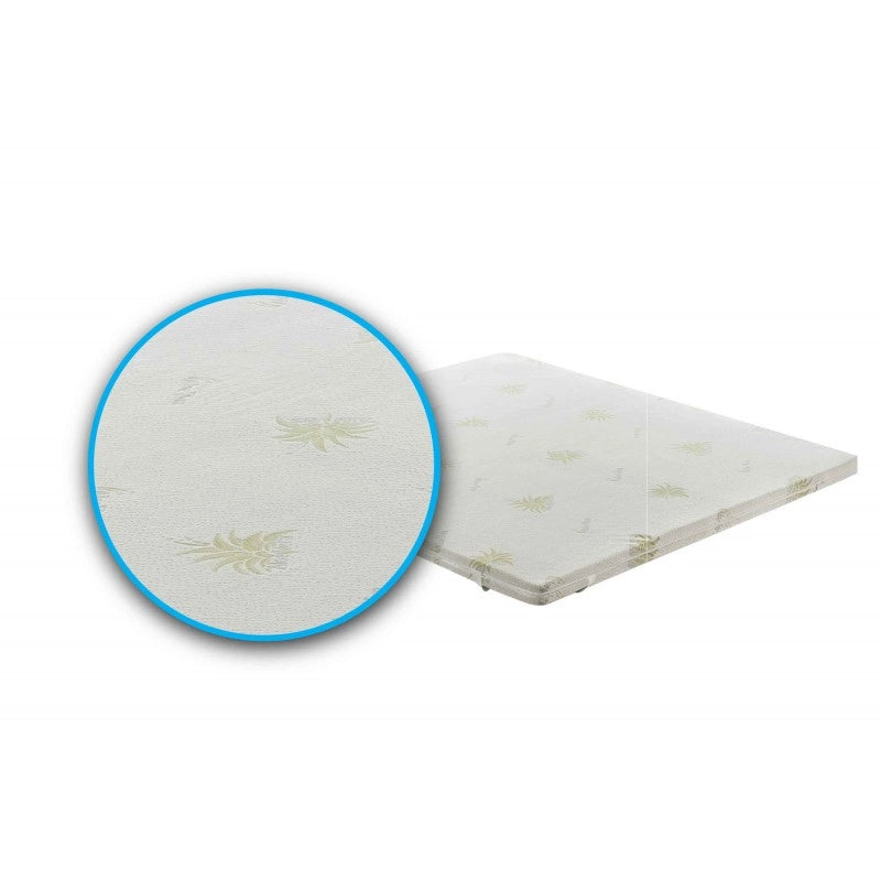 Topper correttore memory foam alto 7cm - rivestimento all’aloe vera - 120x200
