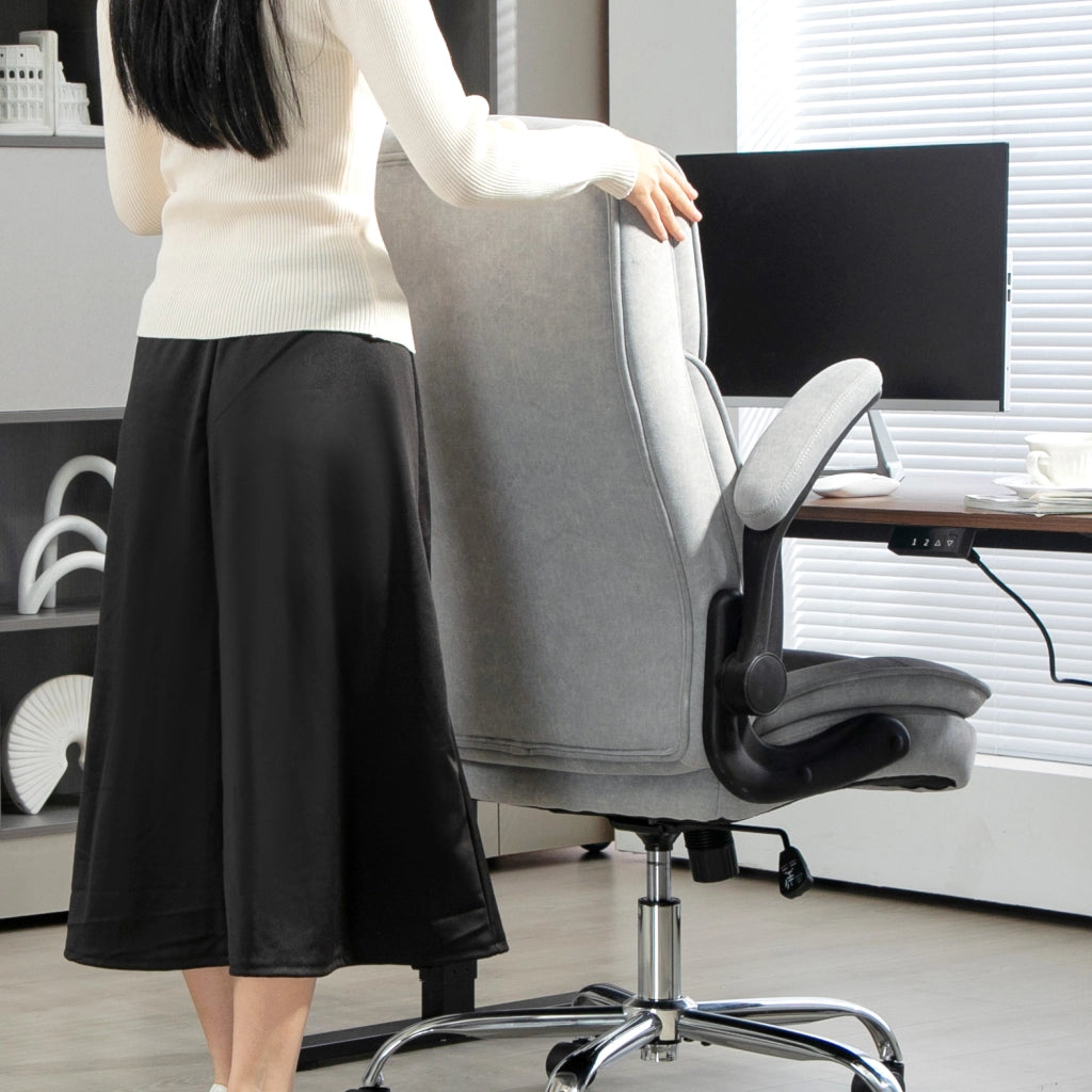 Sedia da ufficio ergonomica ¨C zephmum ¨C Grigio 70x70x114-122 cm