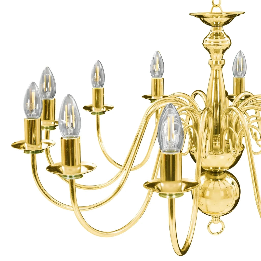 Lampadario Dorato per 12 Lampadine E14 CFW1022458