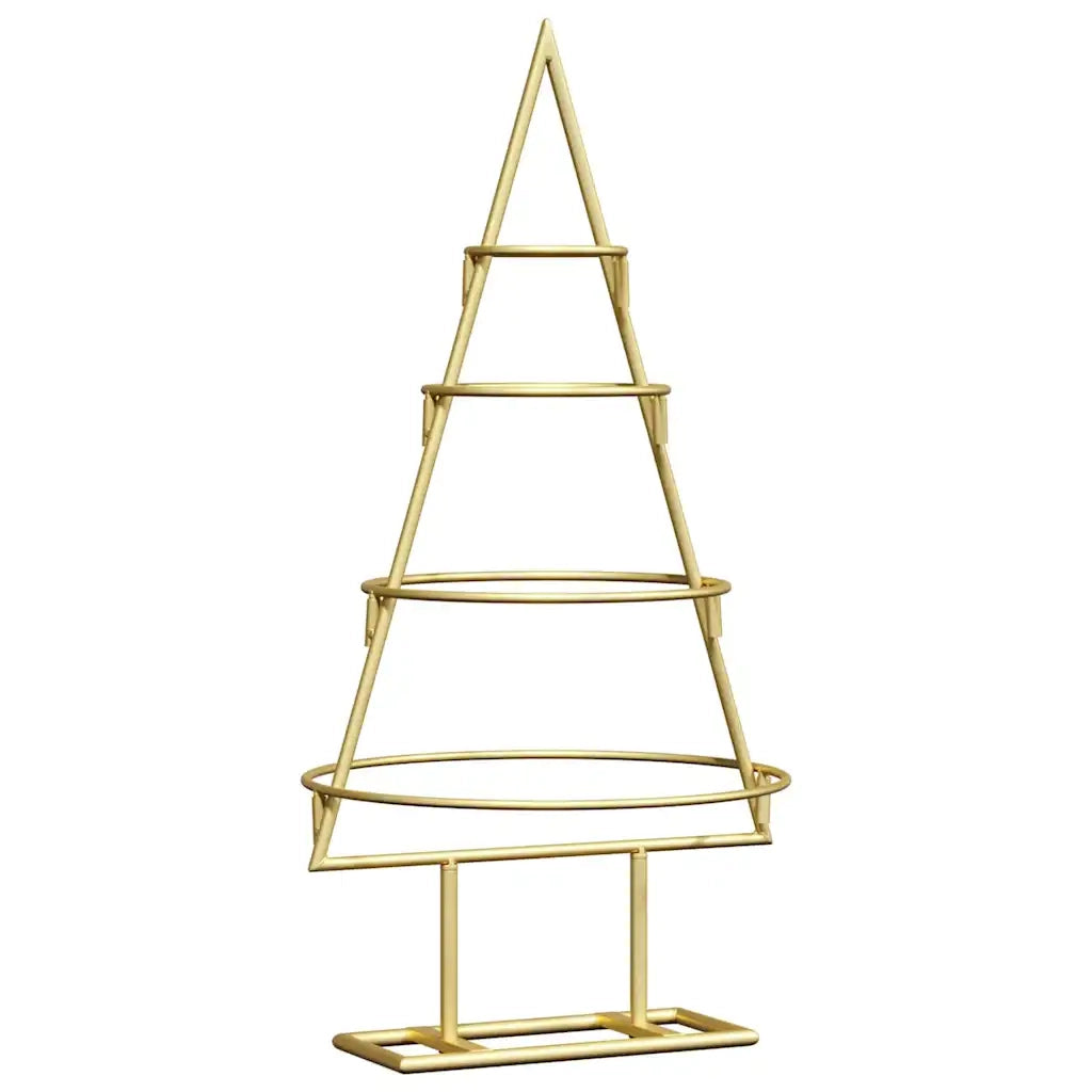Albero di Natale | Decorazioni natalizie in metallo con supporto Oro 60 cm