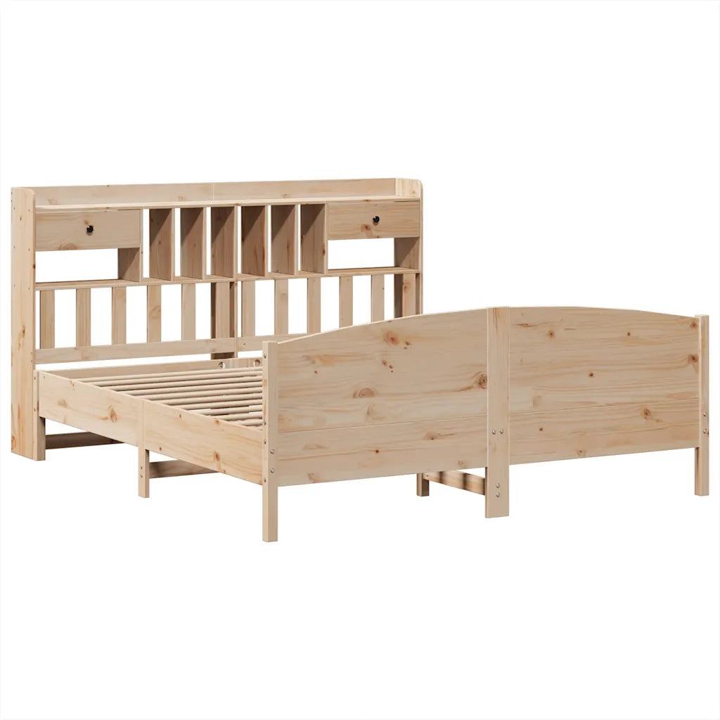 Letto matrimoniale | Letto per adulti | Letto Libreria senza Materasso 180x200 cm in Legno di Pino