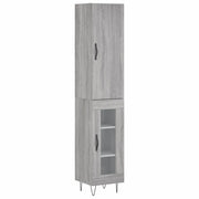 Credenza | Madia | Buffet da pranzo | Armadio da pranzo Grigio Sonoma 34,5x34x180 cm in Legno Multistrato