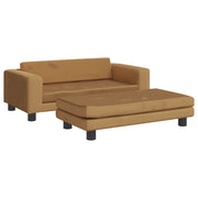 Lettino per Cani con Estensione Marrone 100x50x30 cm in Velluto CFW5480008