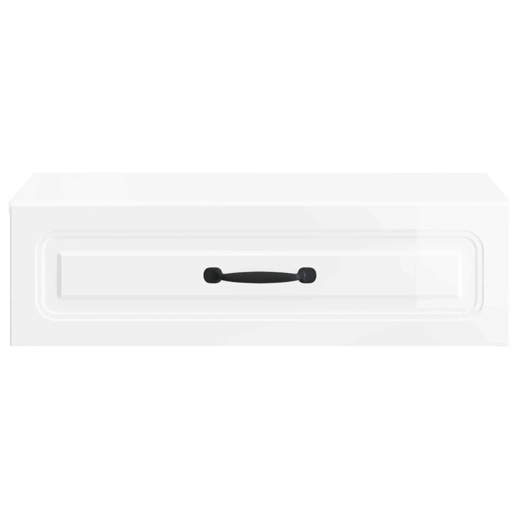 Tavolino da Parete Laterale Bianco Lucido 59 x 34,5 x 17 cm 899339